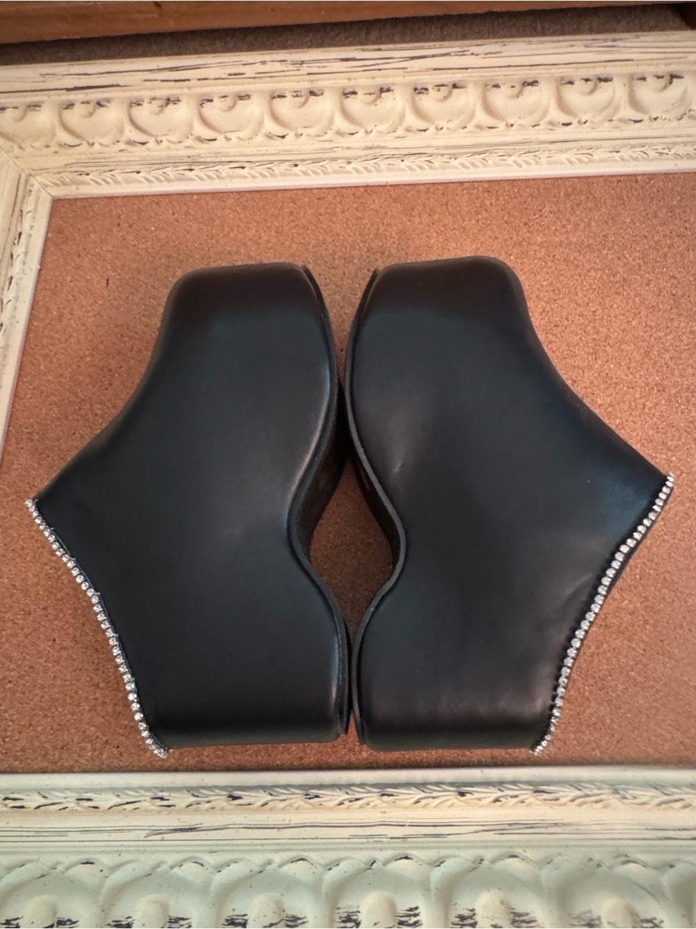 Black Rhinestone-Trim Platform Clogs - Picture 8 of 15